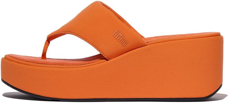 FitFlop - Platfforms Wedge Toe-Post Sandals - Satsuma - Synthetisch - Anatomisch Voetbed