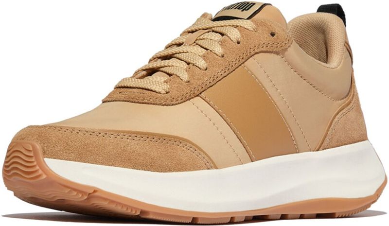 FitFlop - F-Mode Flow Sneaker Nylon Suede Mix - Camel Mix - Schoen