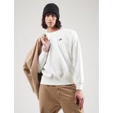 Nike - Club - Sweatshirt - Wit - Katoen/Polyester - Geborduurd Logo