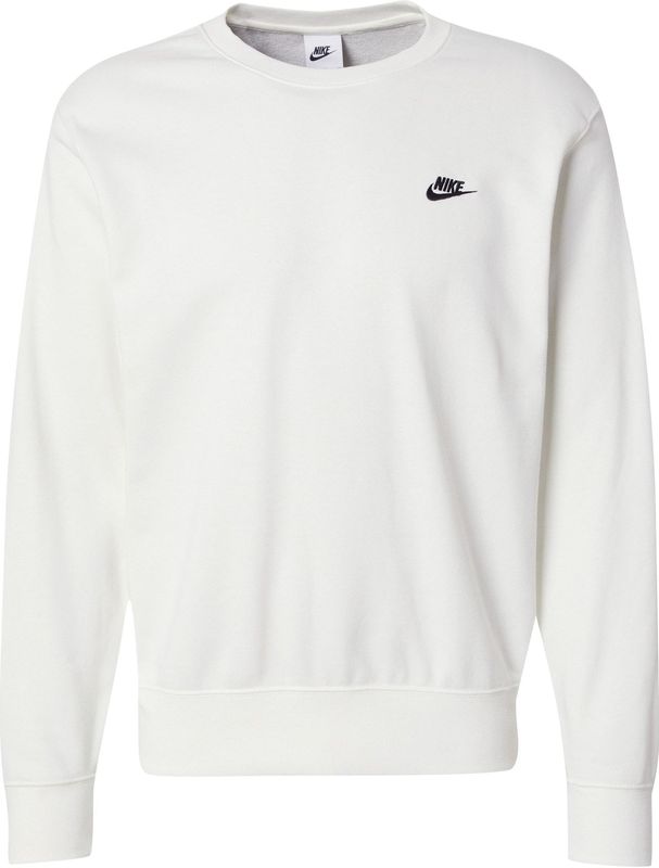 Nike - Club - Sweatshirt - Wit - Katoen/Polyester - Geborduurd Logo