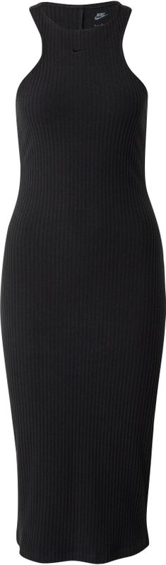 Nike - Rib Midi Jurk - Zwart - Dames