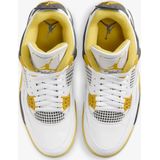 Air Jordan - 4 Retro - Sneakers - Wit/Geel - Leather Upper, TPU-Wings, Zichtbare Air-Sole Unit