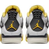 Air Jordan - 4 Retro - Sneakers - Wit/Geel - Leather Upper, TPU-Wings, Zichtbare Air-Sole Unit