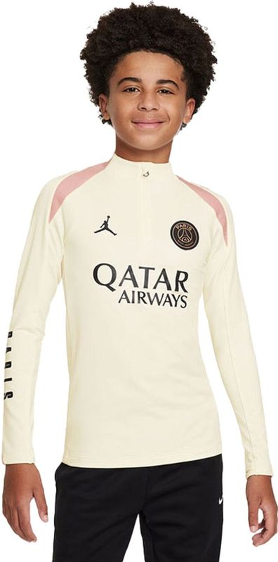 Nike Paris Saint-Germain x Jordan Trainingstrui 1/4-Zip Kids - Gebroken Wit Roze Zwart