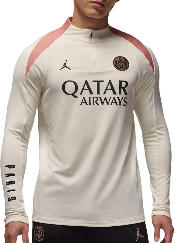 Nike Paris Saint-Germain x Jordan Trainingstrui 1/4-Zip - Gebroken Wit Roze Zwart