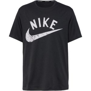 Nike - Miler Swoosh - T-shirt - Zwart - Dri-Fit
