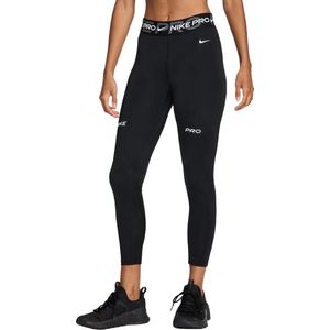 Nike pro mid-rise graphic 7/8-legging in de kleur zwart