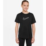 Nike - One Fitted Dri-FIT Top - Zwart - Korte Mouwen - Voor Meisjes
