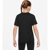 Nike - One Fitted Dri-FIT Top - Zwart - Korte Mouwen - Voor Meisjes