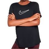 Nike - One Fitted Dri-FIT Top - Zwart - Korte Mouwen - Voor Meisjes