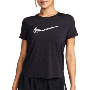Nike Dri-Fit One Swoosh Laufshirt Damen - Schwarz, Größe S