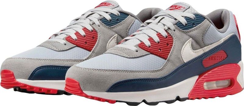 Nike Air Max 90 Heren Sneakers Grijs Rood