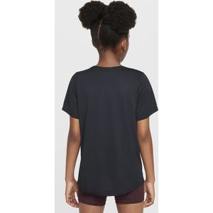 Nike - One Fitted Dri-FIT Top - Zwart - Korte Mouwen - Voor Meisjes