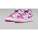 Nike Air Jordan 1 Mid GS Fire Pink - Sneakers - Kinderen - Meisjes - Wit Roze