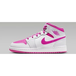 Nike Air Jordan 1 Mid GS Fire Pink - Sneakers - Kinderen - Meisjes - Wit Roze