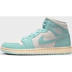 Nike - Air Jordan 1 Mid - Lichtblauw / Wit / Beige - Sneakers Dames
