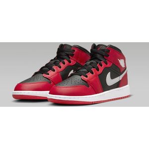 Jordan - Air Jordan 1 MID - Sneakers - Kids - Zwart Wit Rood