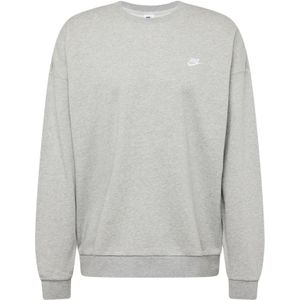 Nike Club Fleece oversized herentop van sweatstof met ronde hals - Grijs