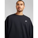 Nike Club Fleece oversized herentop van sweatstof met ronde hals - Zwart