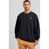 Nike Club Fleece oversized herentop van sweatstof met ronde hals - Zwart