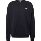 Nike Club Fleece oversized herentop van sweatstof met ronde hals - Zwart