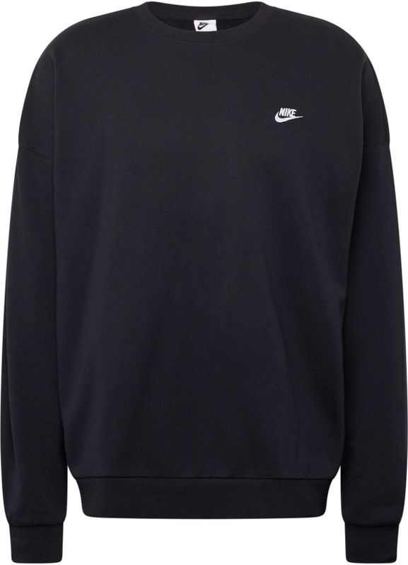 Nike Club Fleece oversized herentop van sweatstof met ronde hals - Zwart
