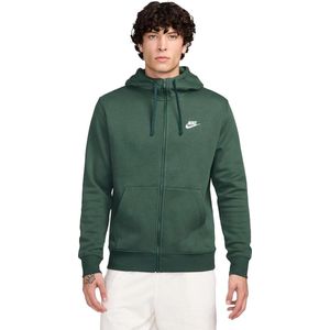 Nike sportswear club fleece full-zip hoodie in de kleur groen