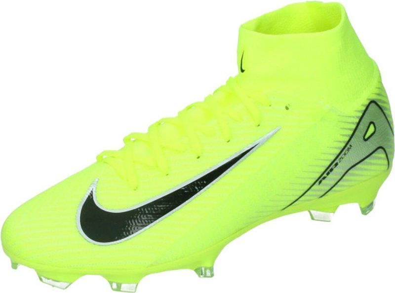 Nike - Zoom Mercurial Superfly 10 Pro - Voetbalschoenen - Neongeel Zwart Zilver - Synthetisch Materiaal