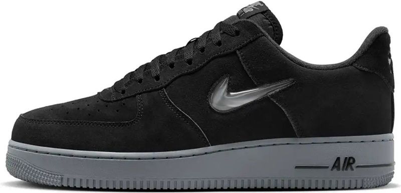 Nike - Air Force 1 Jewel - Suède - Zwart / Grijs - Sneakers Heren