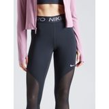 Nike Pro - Legging - Zwart - Lange Legging met Halfhoge Taille en Mesh Vlakken voor Dames