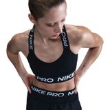 Nike - Pro - Sportbeha - Zwart/Wit - Dri-FIT Technologie, 78% Polyester, 22% Elastaan