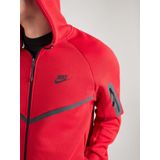 Nike tech fleece full-zip hoodie in de kleur rood