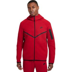 Nike tech fleece full-zip hoodie in de kleur rood
