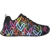 Skechers Uno Lite Schuhe schwarz bunte Herzen 177977 für Damen, schwarz, Gr. 39 EU
