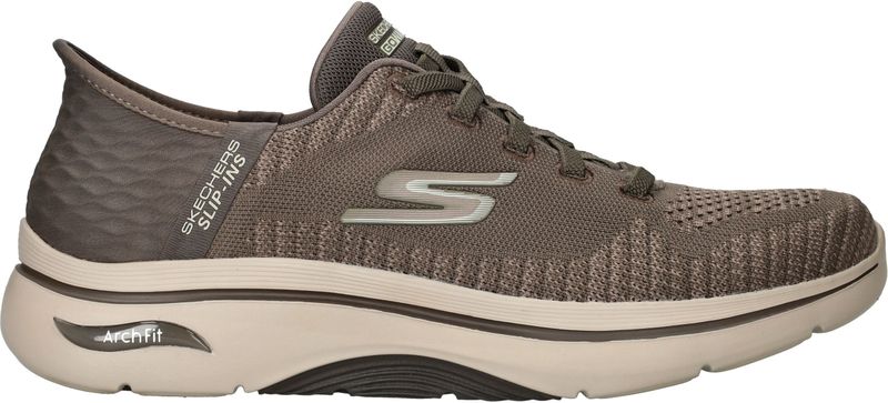 Skechers - Go Walk Arch Fit 2.0 - Slip-Ins Sneakers - Bruin - Textiel/Synthetisch
