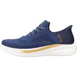 Skechers - Slip-ins Slade - Heren Instappers - Blauw - Textiel - Synthetisch