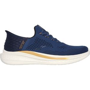 Skechers - Slip-ins Slade - Heren Instappers - Blauw - Textiel - Synthetisch