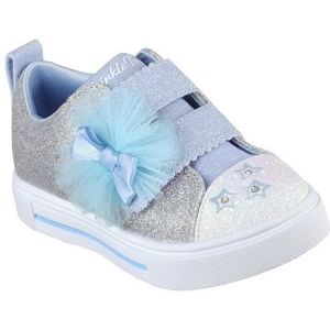 Skechers Twinkle Sparks - Glitter Gems Meisjes Sneakers - Grijs;Lichtblauw - Maat 22