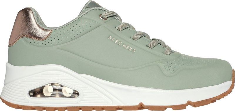 Skechers - Uno - Damesschoenen - Kalk - Synthetisch - Hak 3,81 cm