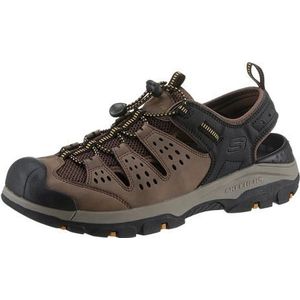 Skechersvoor mannen. 205113 Relaxed Fit Sandalen: Tresmen - bruin Menard (45), Plat, 1 tot 3 cm, Veters, Casual, Sportief, Sportkleding, Mee