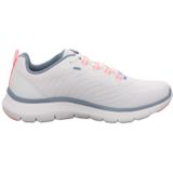 Skechers Flex Appeal 5.0 damessneakers, wit, 41 EU, wit mesh roze rand lichtblauw, 8, Wit gaas roze lichtblauwe rand