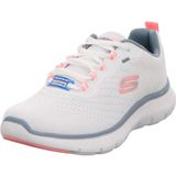 Skechers Flex Appeal 5.0 damessneakers, wit, 41 EU, wit mesh roze rand lichtblauw, 8, Wit gaas roze lichtblauwe rand