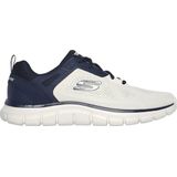 Skechers Track Broader - Sneakers - Gebroken Wit - Engineered Mesh/PU/Navy Trim