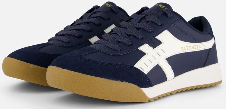 Skechers - Zinger Manzanilla - Sneakers - Blauw - Suede en Synthetisch Bovenwerk, Memory Foam Binnenzool