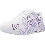 Skechers Sneaker "UNO LITE - SPREAD THE WORLD", Schnürschuh mit süßem herzchen Print, Größenschablone zum Download