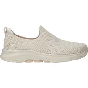 Skechers Dames GO Walk 7 Amina, gebroken wit textiel/trim, 5 UK, Gebroken witte textielversiering, 38 EU