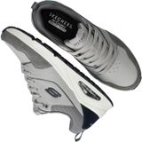 Skechers UNO Sneakers voor heren, grijs Duraleather/Suede/Mesh, 8 UK, Grijs Duraleather Suede Mesh, 42 EU