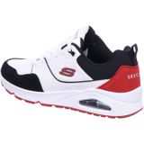 Skechers - Street Uno - Herensneakers - Wit Rood - Leer en Suède