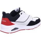 Skechers - Street Uno - Herensneakers - Wit Rood - Leer en Suède
