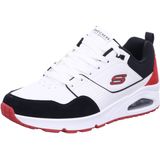 Skechers - Street Uno - Herensneakers - Wit Rood - Leer en Suède
